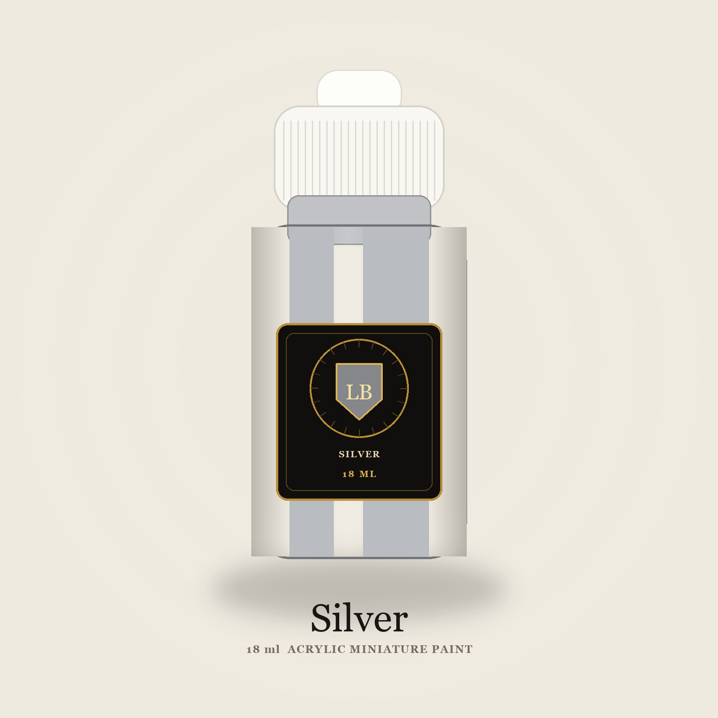 Ludus Bellum Silver Acrylic Paint - 18 ml bottle