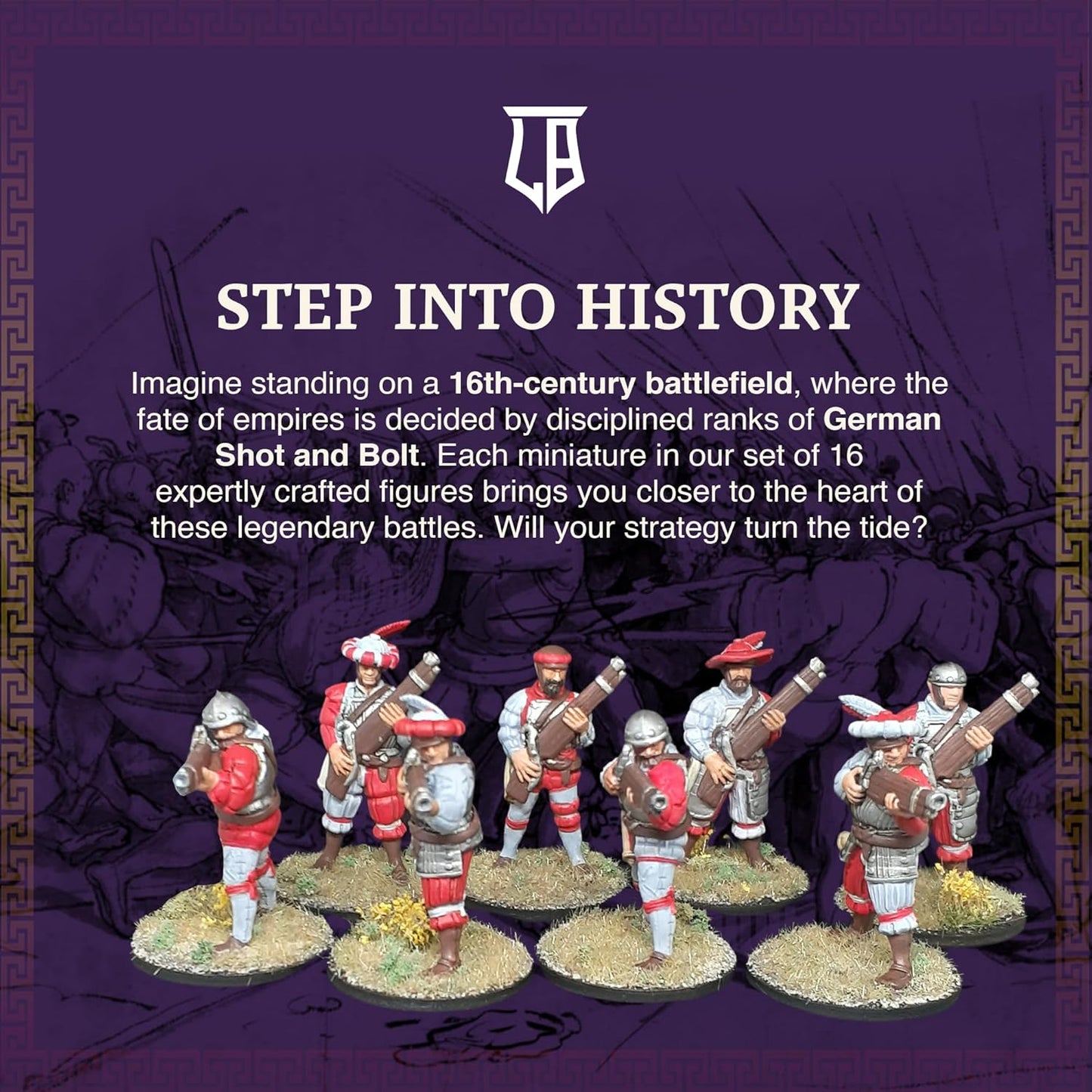 Ludus Bellum - 15th-16th Century German Arquebusiers & Crossbowmen Miniatures