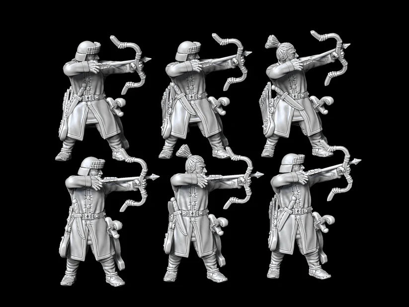 ERA PLATE — a finished figure from this period, lit warm on a dark ground. One representative miniature, not a crowd.
