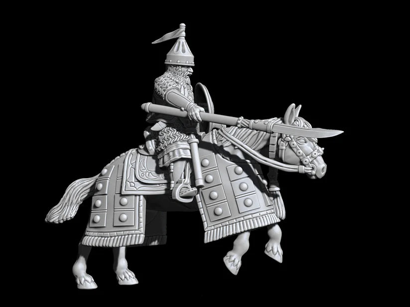 ERA PLATE — a finished figure from this period, lit warm on a dark ground. One representative miniature, not a crowd.